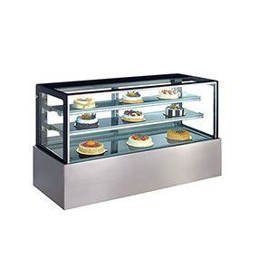 Floor Type Commercial Glass Bakery Cake Display Counter Refrigerated